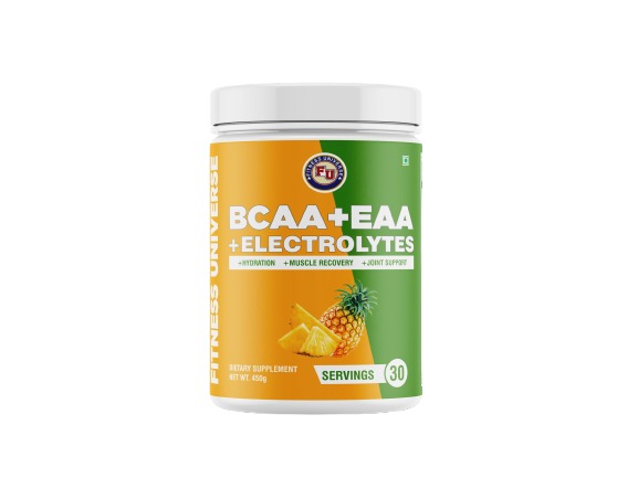 Fitness Universe BCAA + EAA + Electrolytes 450g | Amino Acids | Hydration | Intra Workout Drink | For Men & Women |